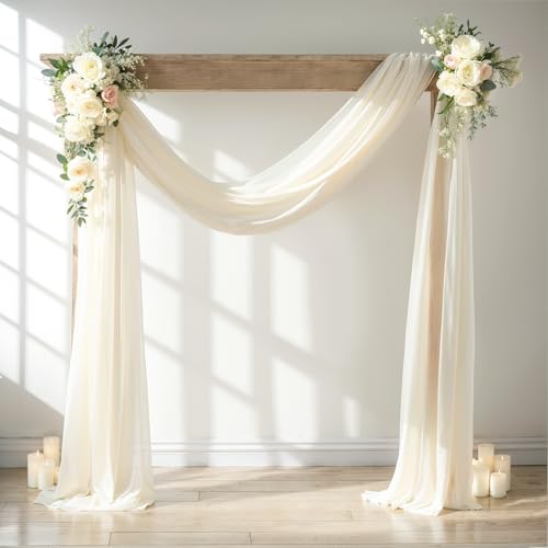 Ivory Wedding Arch Draping Fabric Panel - 28" x 19ft