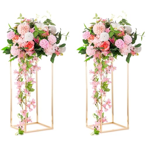 Gold Metal Flower Stand - 31.5in - 2 Pcs