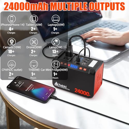 Portable Power Station - 88Wh - Battery Backup for Camping and Emergencies