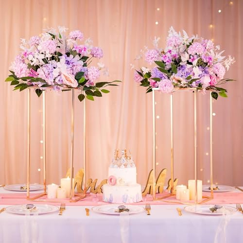 Gold Metal Flower Stand - 31.5in - 2 Pcs