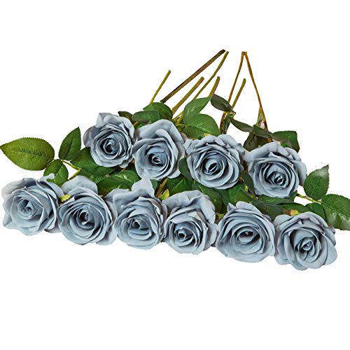 Dusty Blue Roses - 10pcs