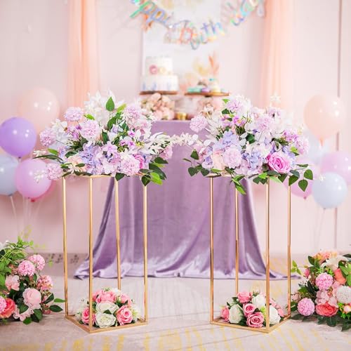 Gold Metal Flower Stand - 31.5in - 2 Pcs