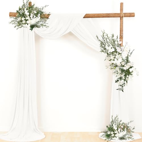 Ivory Sheer Chiffon Wedding Arch Draping Fabric - 2 Panels 30'' x 18FT
