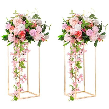 Gold Metal Flower Stand - 31.5in - 2 Pcs