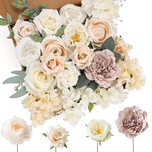 Beige White Flower Box
